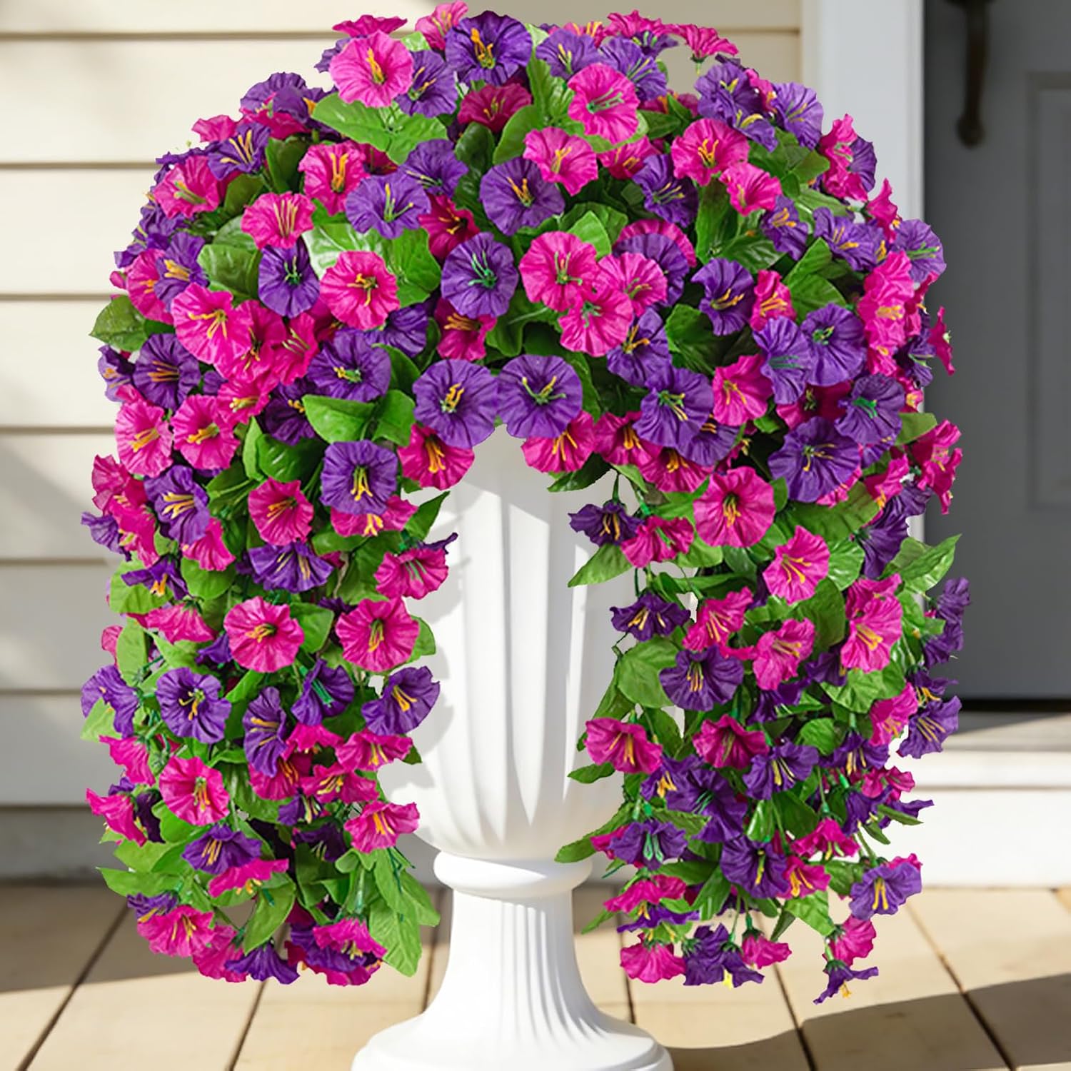 Artificial Fake Hanging Flowers Plants for Outdoor Decoration, 2PCS Fa ...